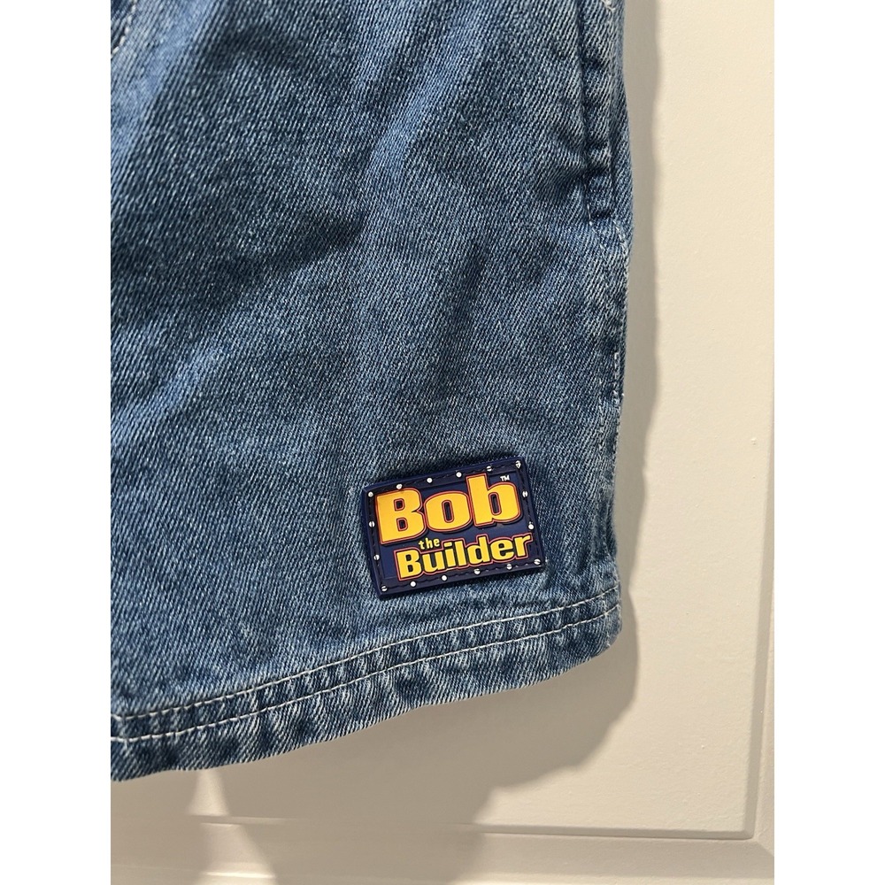 Vintage Bob The Builder Denim Bib Overalls Shorts - 24 Months - Nick Jr 90s Y2K - Picture 4 of 7